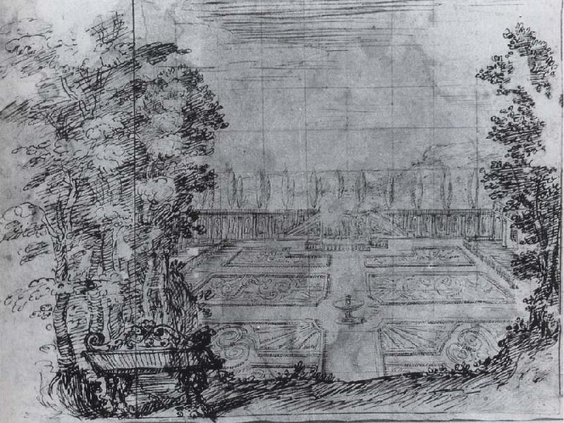 Inigo Jones Garden scene in the Shepherds- Paradise